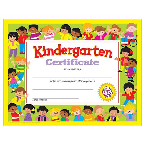 Downloadable Free Printable Kindergarten Certificate Templates